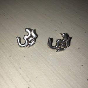 Om symbol sterling silver earrings